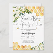 Invitation à une Baby Shower sur le thème de l'abe (Devant)