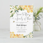 Invitation à une Baby Shower sur le thème de l'abe (Debout devant)
