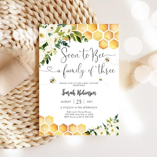 Invitation à une Baby Shower sur le thème de l'abe