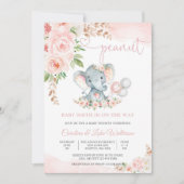 Invitation à une baby shower sur le thème de l'élé (Devant)