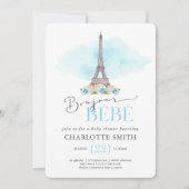 Invitation à une Baby Shower sur le thème de Paris (Devant)