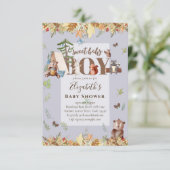 Invitation à une Baby Shower sur le thème des Anim (Debout devant)