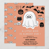 Invitation à une baby shower sur le thème d'Hallow (Devant / Derrière)