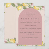 Invitation à une Baby Shower sur le thème du citro (Devant / Derrière)