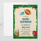 Invitation à une baby shower sur le thème du footb (Devant / Derrière)