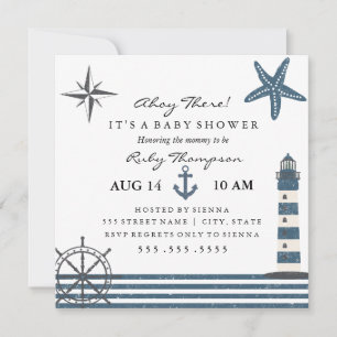 Invitation à une baby shower sur le thème nautique