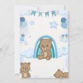 Invitation à une baby shower Teddy Bear Bleu (Dos)