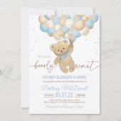 Invitation à une Baby Shower Teddy Bear On peut à  (Devant)
