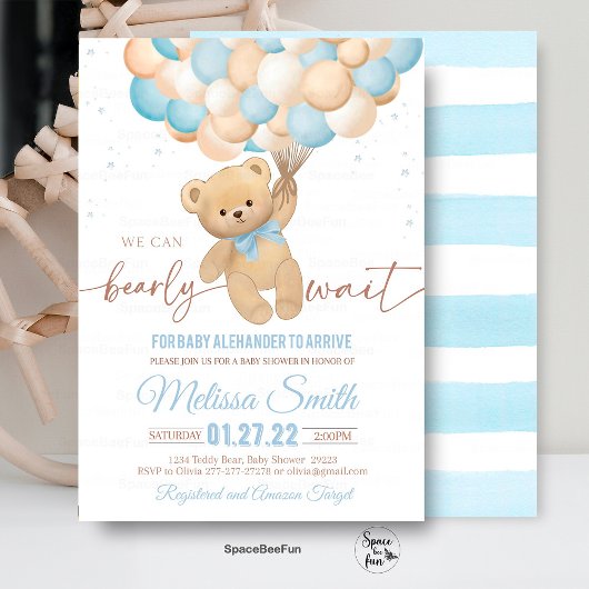Invitation à une Baby Shower Teddy Bear On peut à 