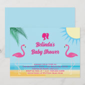 Invitation à une Baby Shower Thème Plage Tropicale (Devant / Derrière)