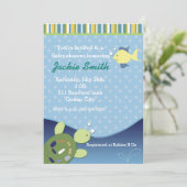 Invitation à une Baby Shower Tortue Récif Poisson (Debout devant)