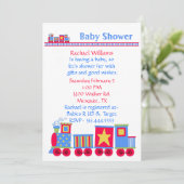 Invitation à une Baby Shower Train Jouet (Debout devant)