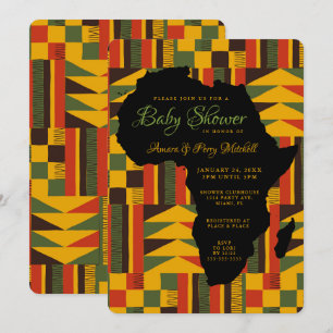 Invitation à une Baby Shower Tribal Africain