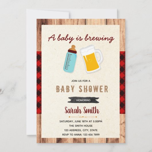 Invitation à une baby shower "Un bébé est en train (Devant)