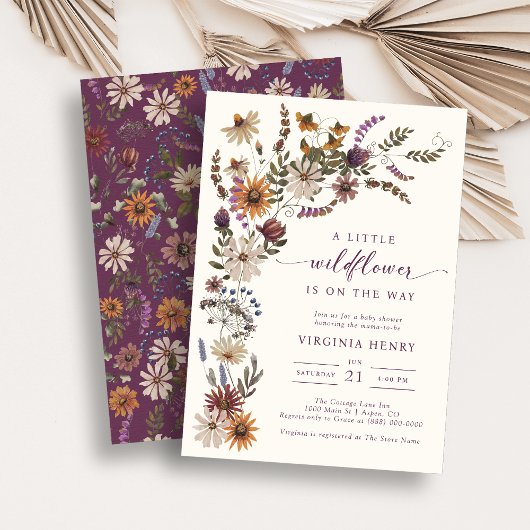 Invitation à une Baby Shower : Une Petite Fleur Sa