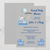 Invitation à une Baby Shower Virtuel pour un Garço (Devant / Derrière)