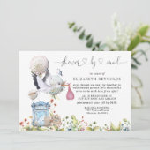 Invitation à une baby shower virtuelle par la post (Debout devant)