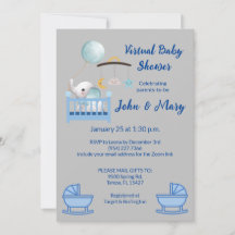 Invitation à une Baby Shower Virtuelle pour Garçon
