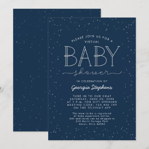 Invitation à une baby shower virtuelle sous les ét