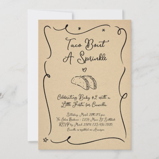Invitation à une Baby Sprinkle Taco (Devant)