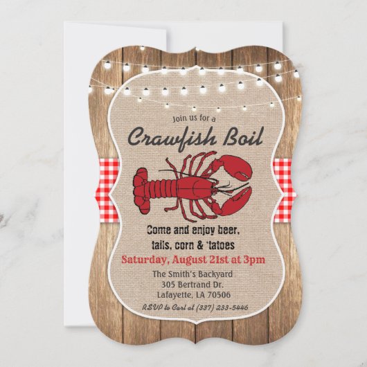 Invitation à une bouillabaisse rustique d'écreviss (Devant)