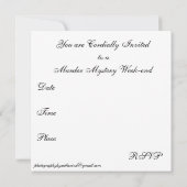 INVITATION À UNE CARTE DE WEEK-END DE MEURTRE ET (Dos)