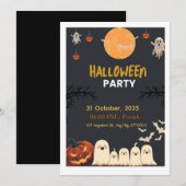 Invitation à une célébration d'Halloween douce et (Devant / Derrière)