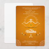 Invitation à une célébration joyeuse de Dussehra (Devant / Derrière)