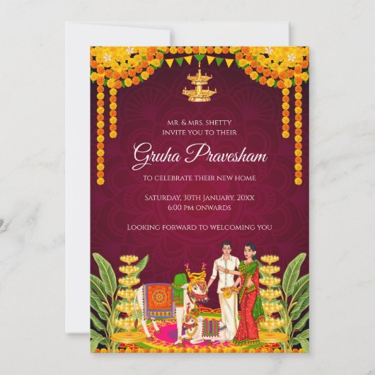 Invitation à une cérémonie de bénédiction de maiso (Devant)