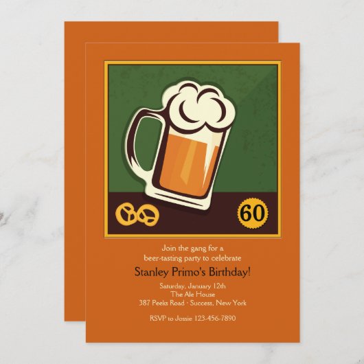 Invitation à une chope de bière (Devant / Derrière)