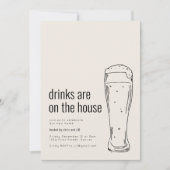 Invitation à une crémaillère avec bière (Devant)