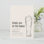 Invitation à une crémaillère avec bière (Debout devant)