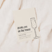 Invitation à une crémaillère avec du champagne