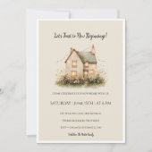 Invitation à une crémaillère Cottage à l'aquarelle (Devant)