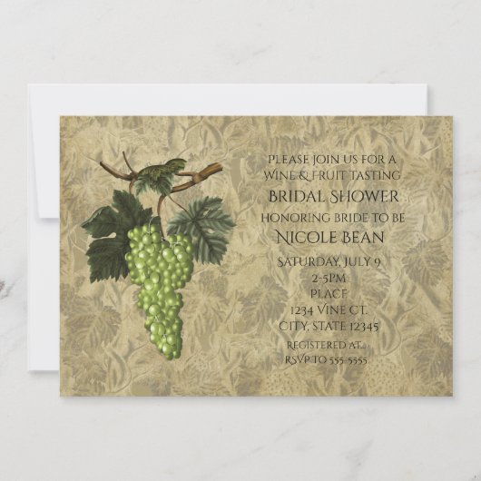Invitation à une dégustation de fruits de raisins (Devant)