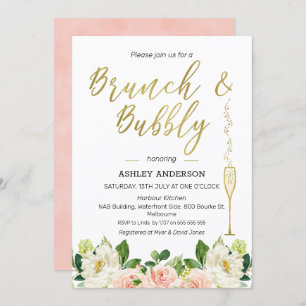 Invitation à une douche à nuptiale de Brunch Flora