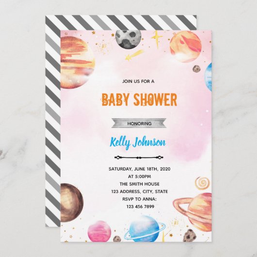 Invitation à une douche dans l'espace galactique (Devant / Derrière)