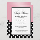 Invitation à une douche de bébé rose noire (Devant / Derrière)