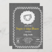 Invitation à une douche de couches et lingettes (Devant / Derrière)