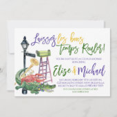 Invitation à une douche de couples pour Mardi Gras (Devant)