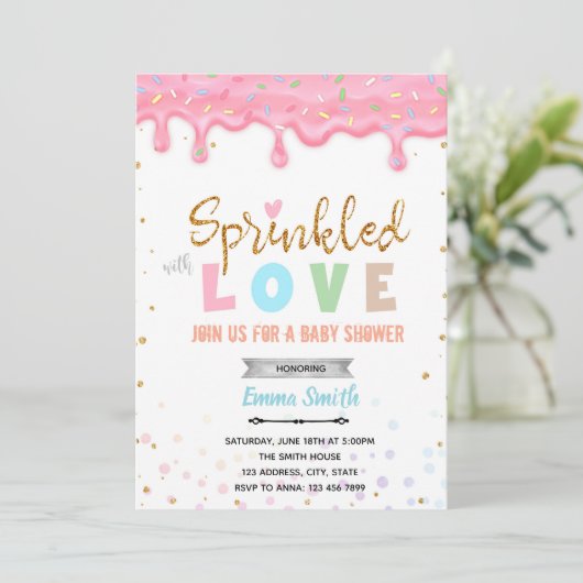 Invitation à une douche de l'amour parsemée (Debout devant)