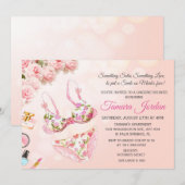 Invitation à une douche de lingerie florale (Devant / Derrière)