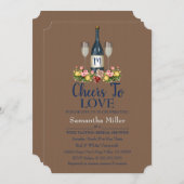 Invitation À Une Douche De Vin Ou De Vin (Devant / Derrière)