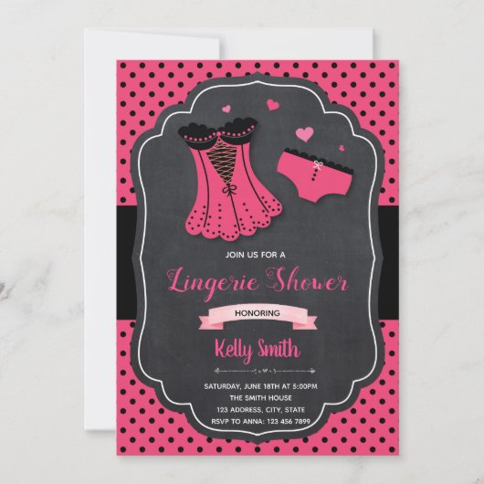 Invitation à une douche lingerie (Devant)
