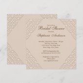 Invitation à une douche nuptiale à Damas Brown (Devant / Derrière)