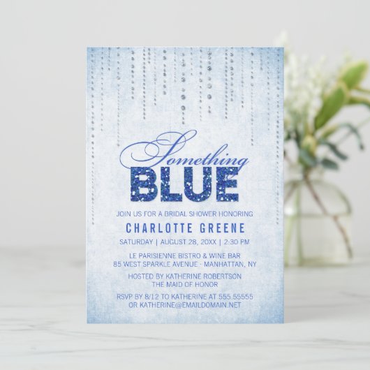 Invitation à une douche nuptiale bleue (Debout devant)