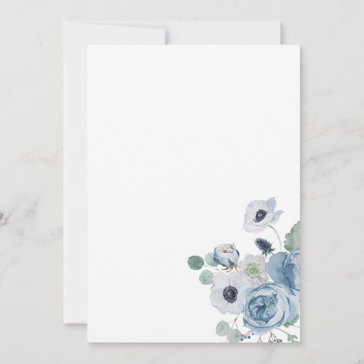 Invitation à une douche nuptiale bleue (Dos)