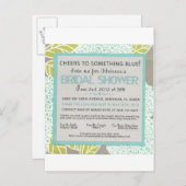 Invitation à une douche nuptiale bleue (Devant / Derrière)