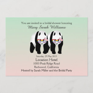 Invitation à une douche nuptiale des Pandas lesbie