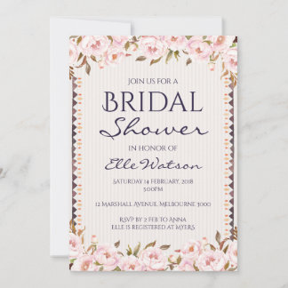 Invitation à une douche nuptiale pour Pink Peonies